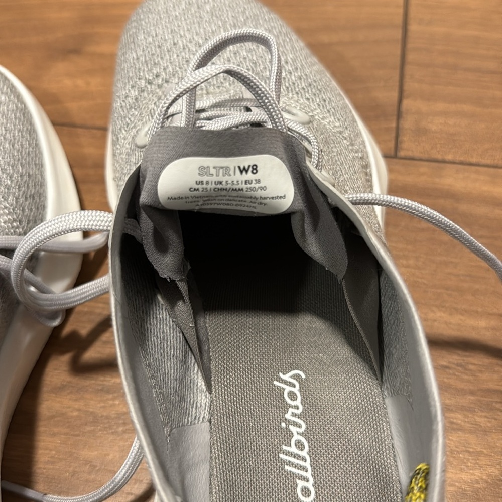 Allbirds Light Gray Knit Lace-Up Shoes - Picture 6 of 7